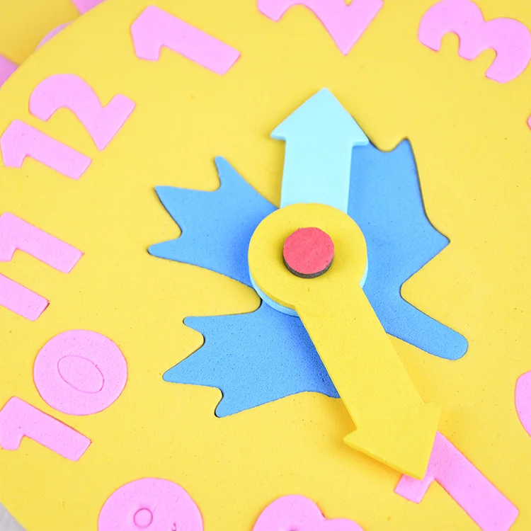 DIY Eva Clock Learning Education Toys Fun Math Game For Children Baby Toy Gifts 3-6 Years Old Kids Clock Toy