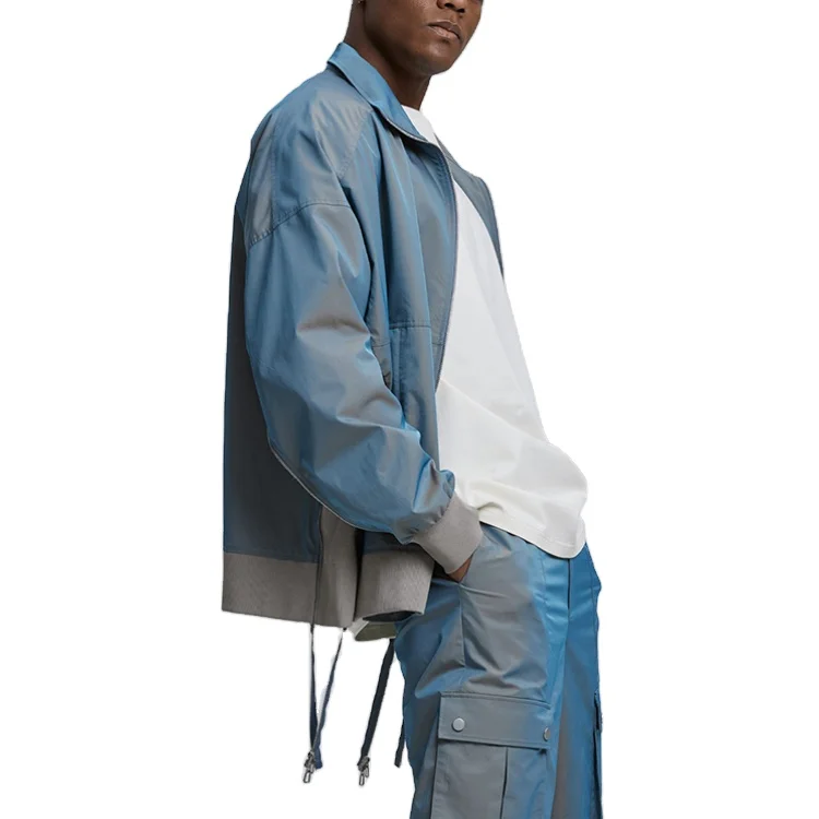 wholesale men unisex designers sweatsuit jogger tracksuit custom logo windbreaker nylon pants reflective two pieces set