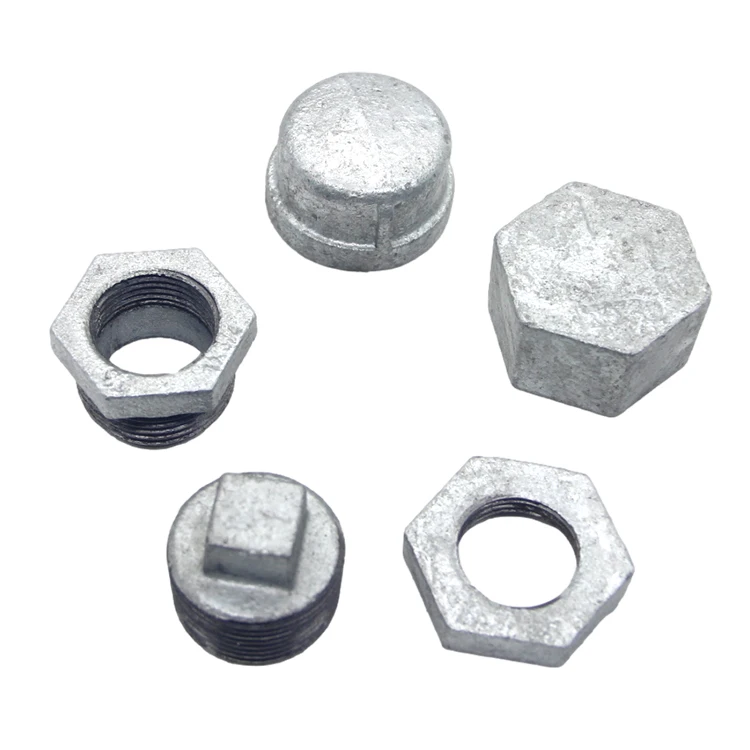 JINMAI Galvanized Equal GI elbow tee nipple union flange plug BS NPT Malleable iron Pipe Fitting plumbing connection