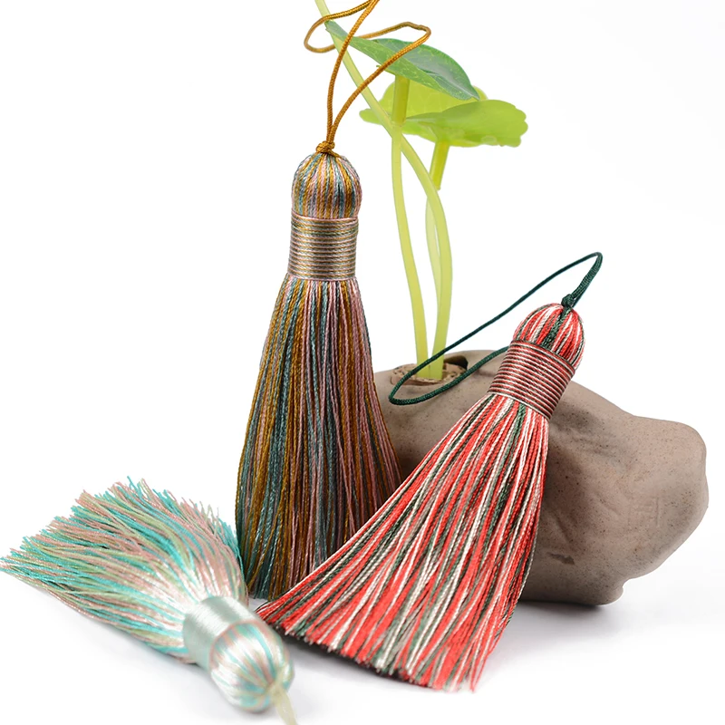 LONGJIE tassel supplier handmade polyester multi-colors decorative tassel for decoration