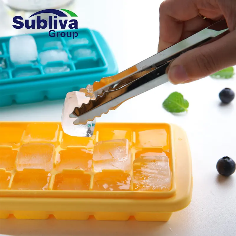 DIY Creative Big Ice Cube Mold Square Shape Silicone Ice Tray Fruit Ice Cube Maker Bar Kitchen Accessories