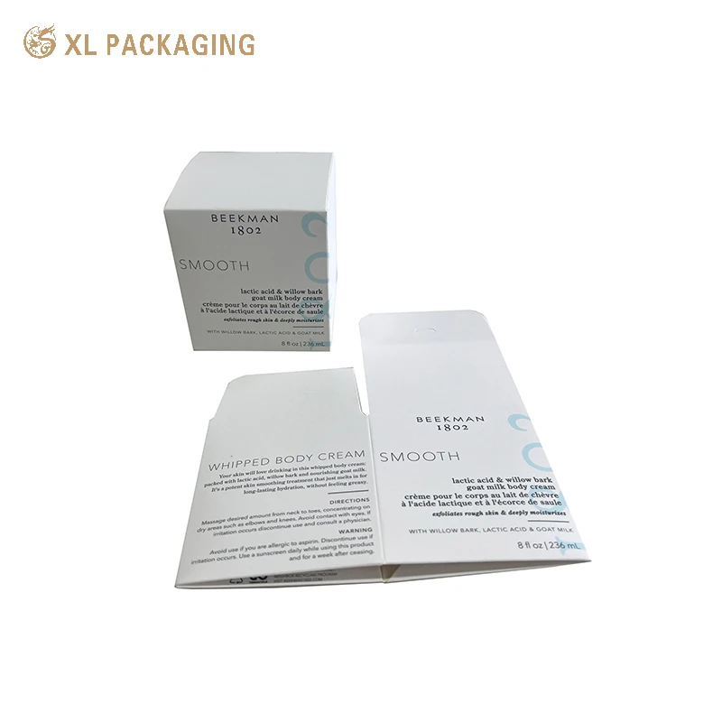 Good Price Face Cream White Card Paper Box Auto-lock Bottom Card Paper Folding Box Skin Care Card Box For Cosmetic Bottle