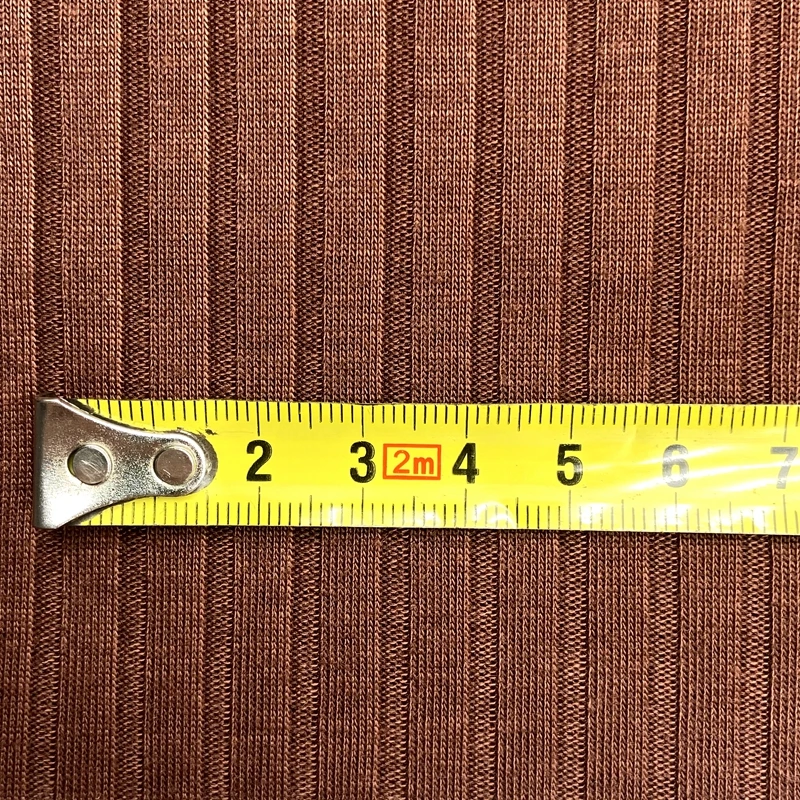 Factory wholesale polyester elastane custom solid color 190gsm knitted  8*2 wide ribbed fabric for lady dress