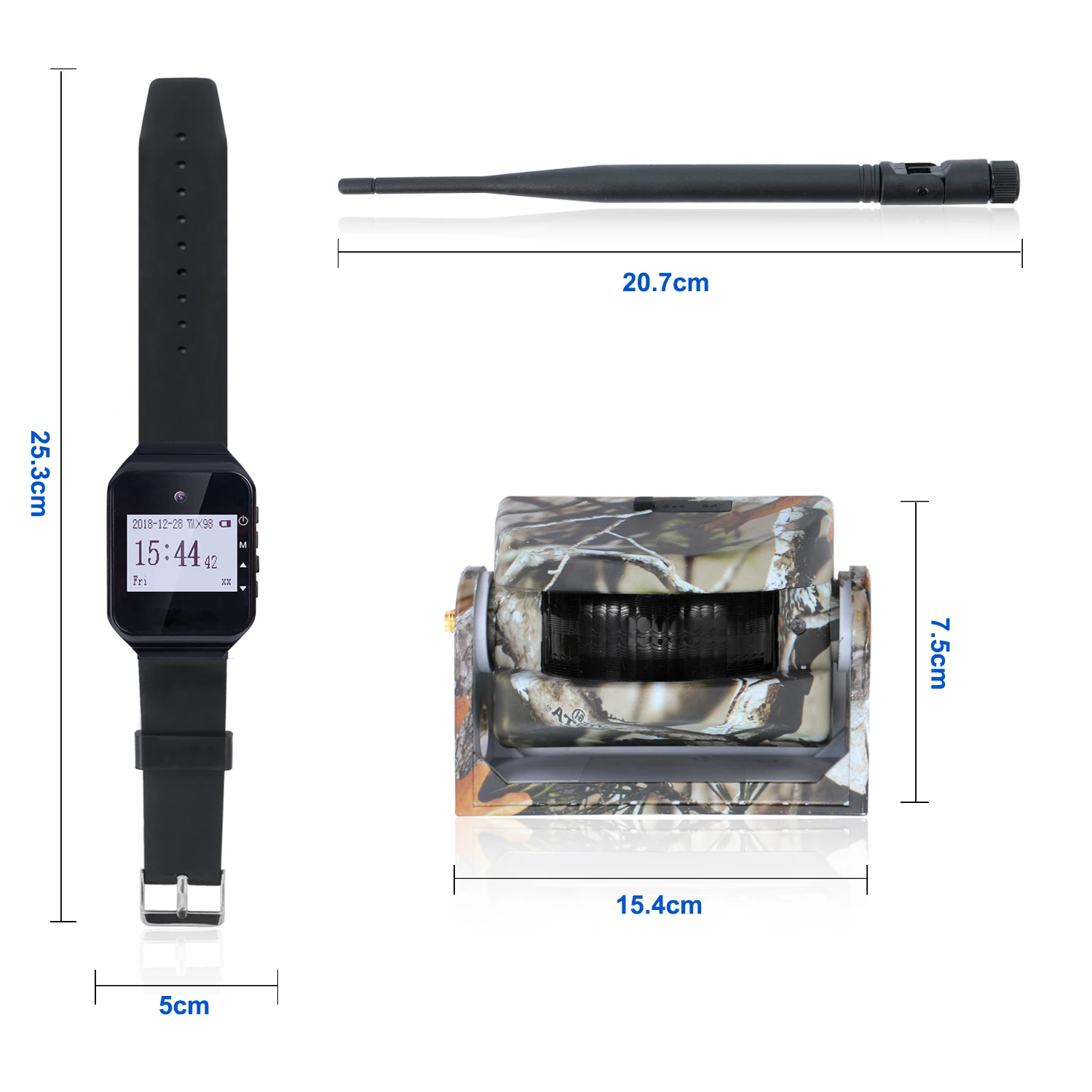 Wireless Hunting Alarm System with Motion Detectors PIR Sensors Includes  2 Transmitters 1 Receiver Watch