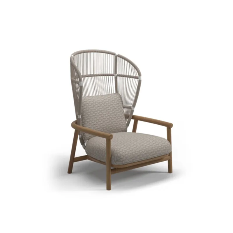 Customized outdoor garden sofa teak wood garden furniture sofa  rope high-quality garden sofas