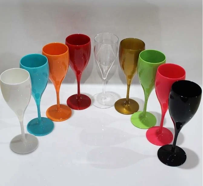 Professional made 180ml PS glasses PP wine Acrylic Champagne Cup for wholesales