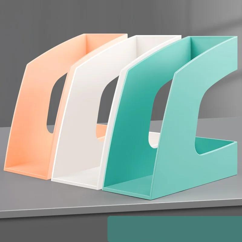 2Pcs/Set Fashion Data Management Collection Thickened Magazine Holder Multifunctional File Shelf Plastic Book File Folder Holder