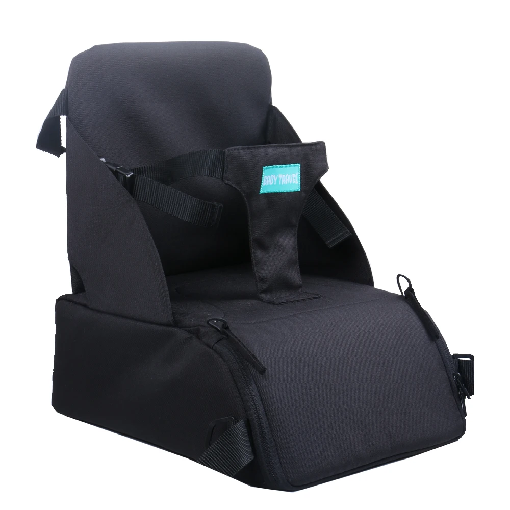 Children black portable baby dining chair cushion booster seat for children black