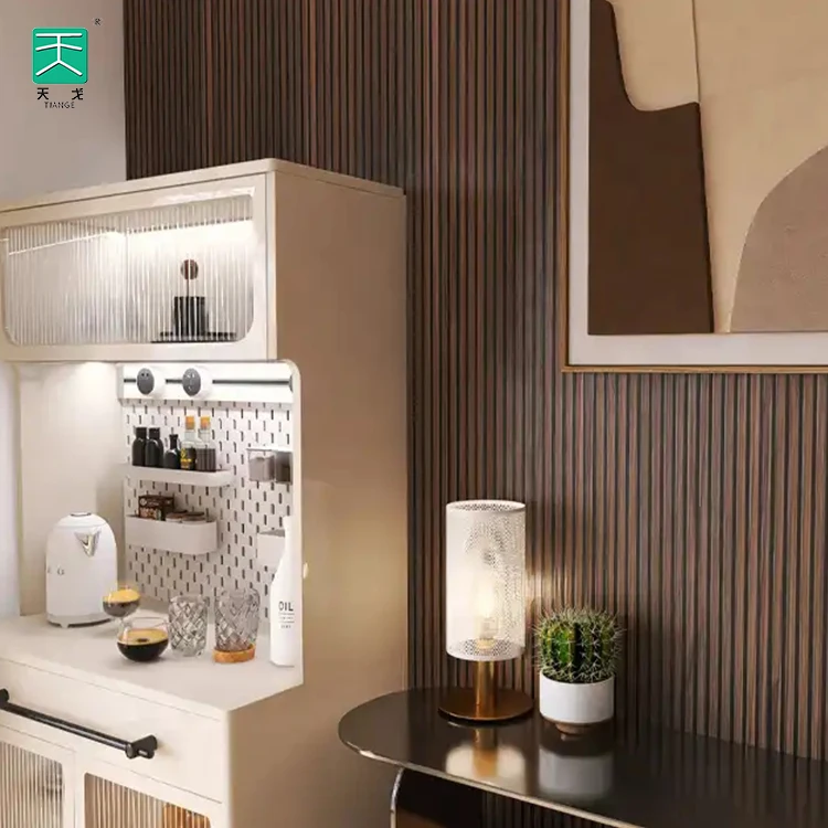 TianGe Akupanel Diffusion Wooden Veneer 3 Sided Sound Proof Ceiling Adhesive 25Mm Acoustic Panel