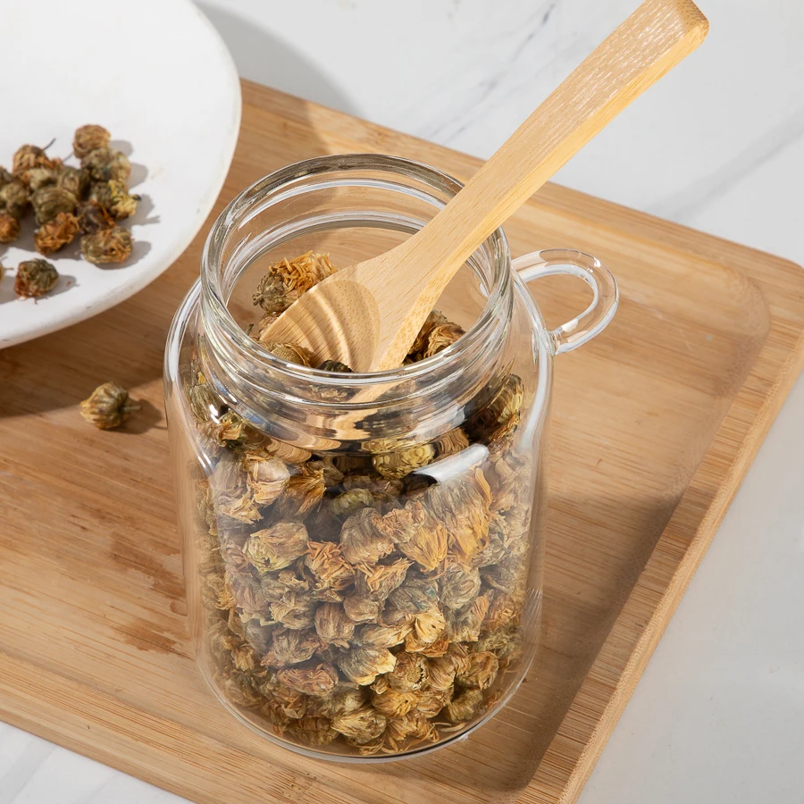 300ml high borosilicate wide mouth airtight food glass container kitchen accessories storage jars with bamboo spoon and lids