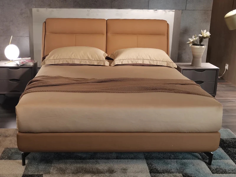 Factory Price Wood Platform Bed King Size Upholstered Bed Frame Adjustable Bed Backrest For Home