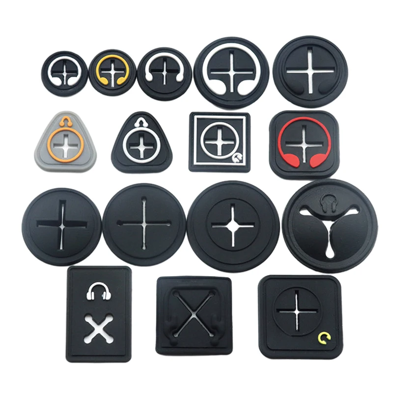Custom Rubber Earphone Port Hole Patch Wire Buckle Rubber Label Clothing Labels Rubber Eco Friendly Soft Silicon Patch