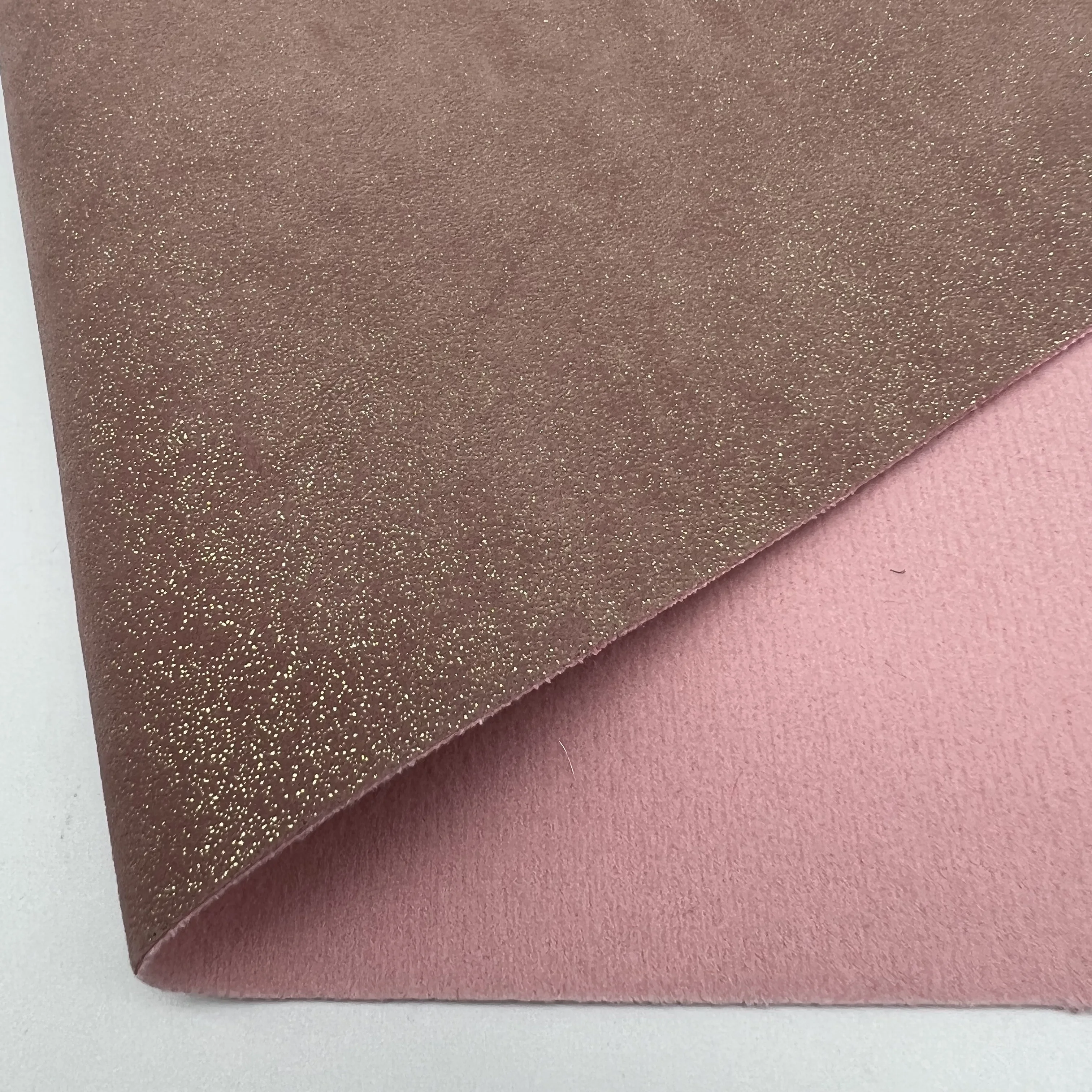 100% Suede Leather with Gold Metal Foiled Stamping Lady Shoes Leather Products