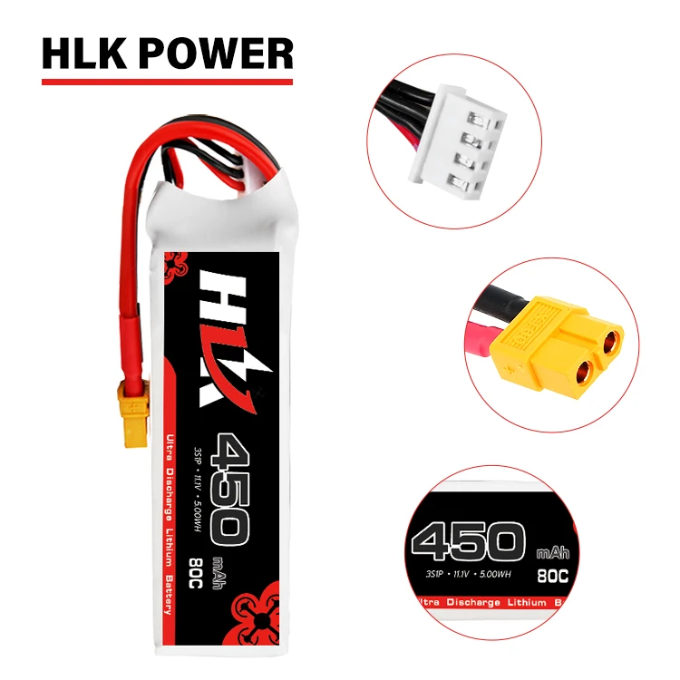 Oem 450Mah 80C 11.1V 3S Lithium Polymer Li-Polymer Battery Pack Lipo Battery