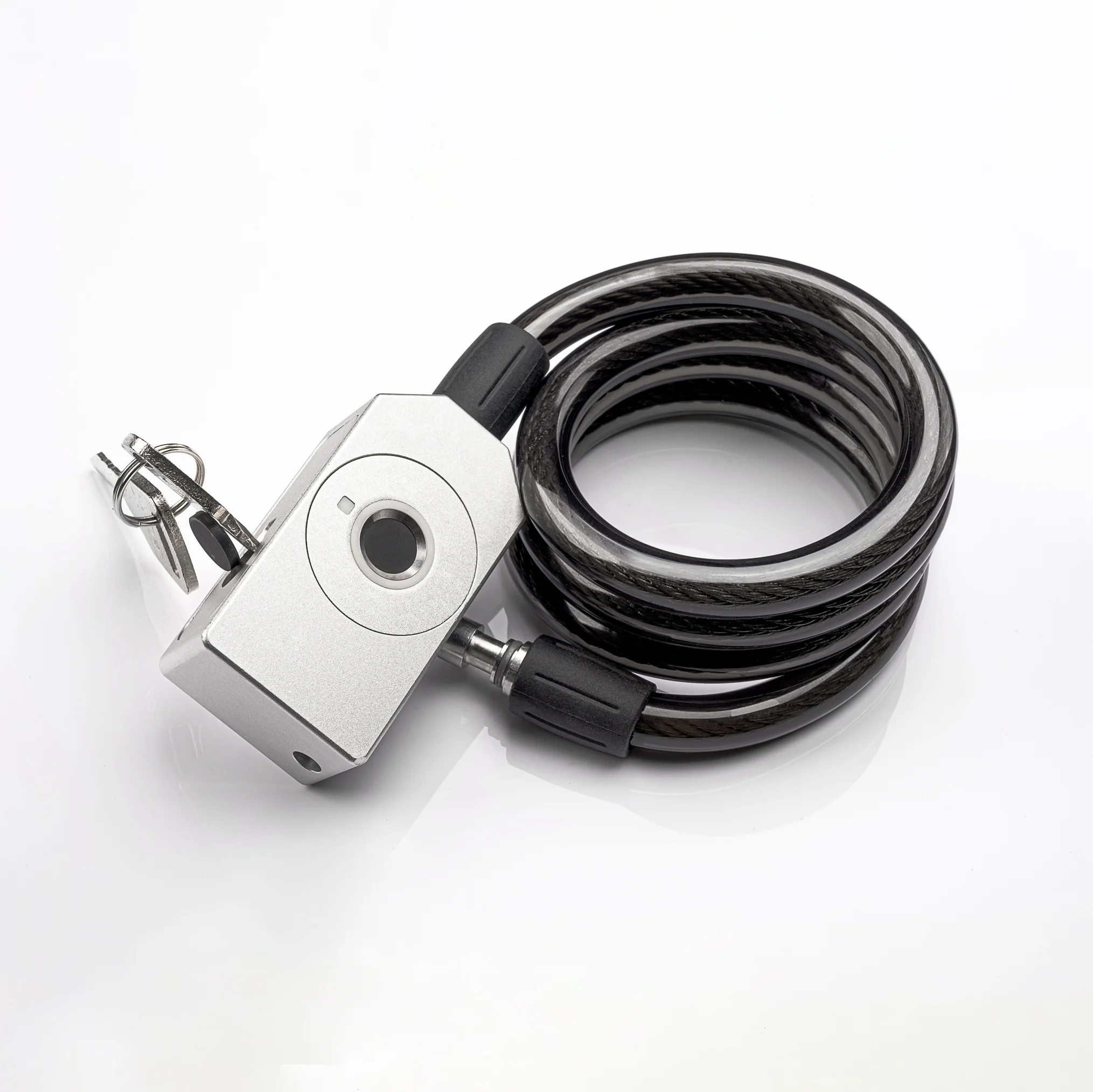 12mm Retractable PVC Coating Galvanized Security Bike Lock Coil Cable Retractable Steel Coiled Cable Lcok