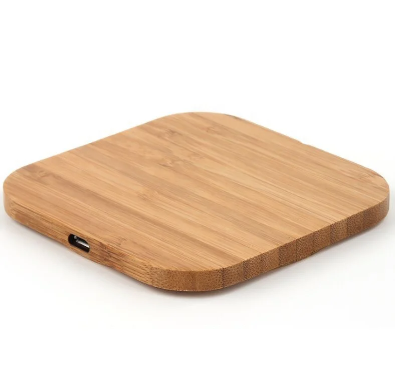 
Wireless Phone Charging Station Wood Bamboo Wireless Charger Qi Portable Charger For Mobile Phones 