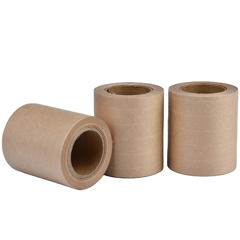 Water Activated Paper Tape High viscosity Biodegradable fiber reinforced kraft paper tape