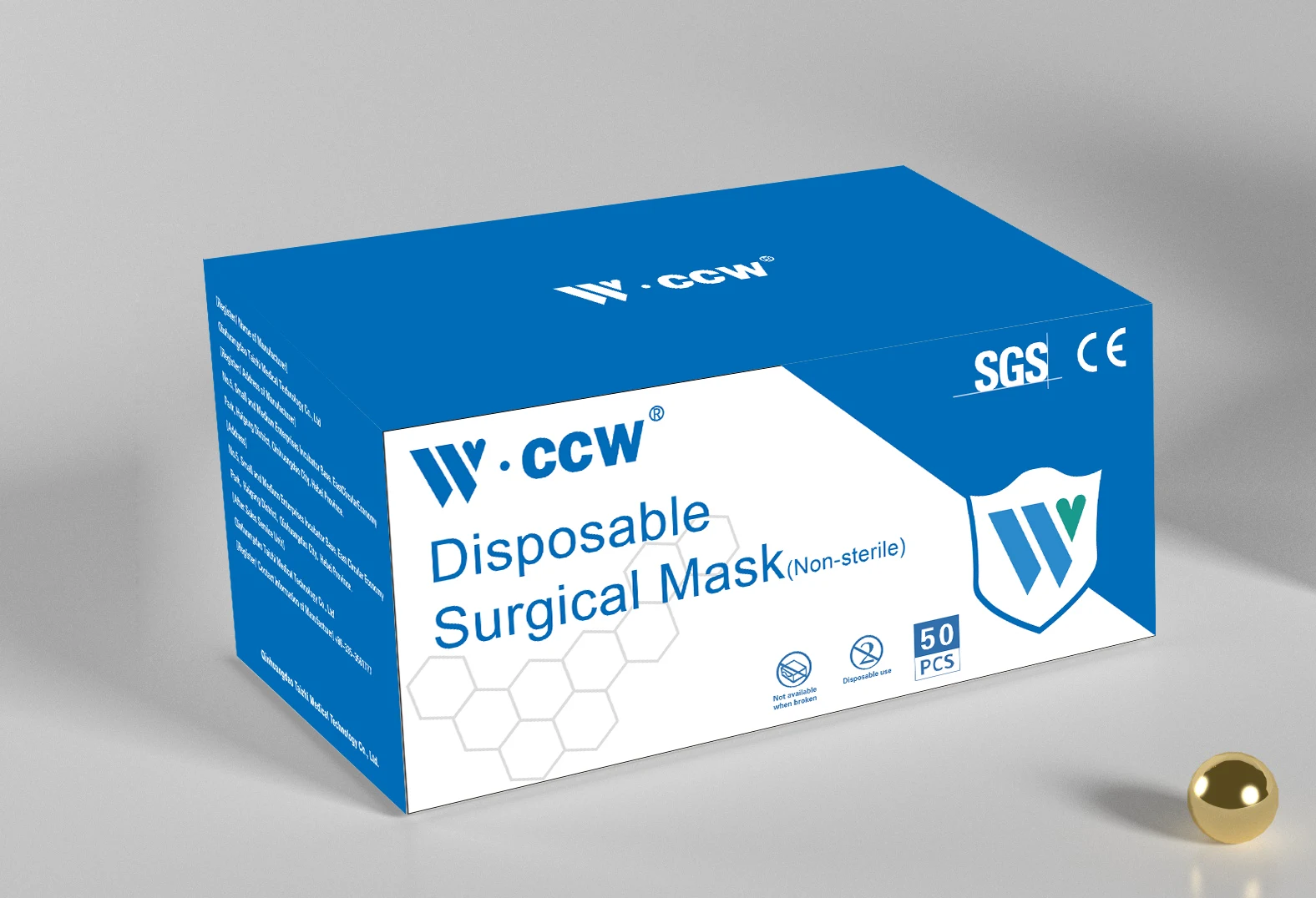 50pcs Pack Good Quality EN 14683 3 Ply Anti-virus Protective Surgical Medical Disposable Non-Woven Face Mask For Men And Women
