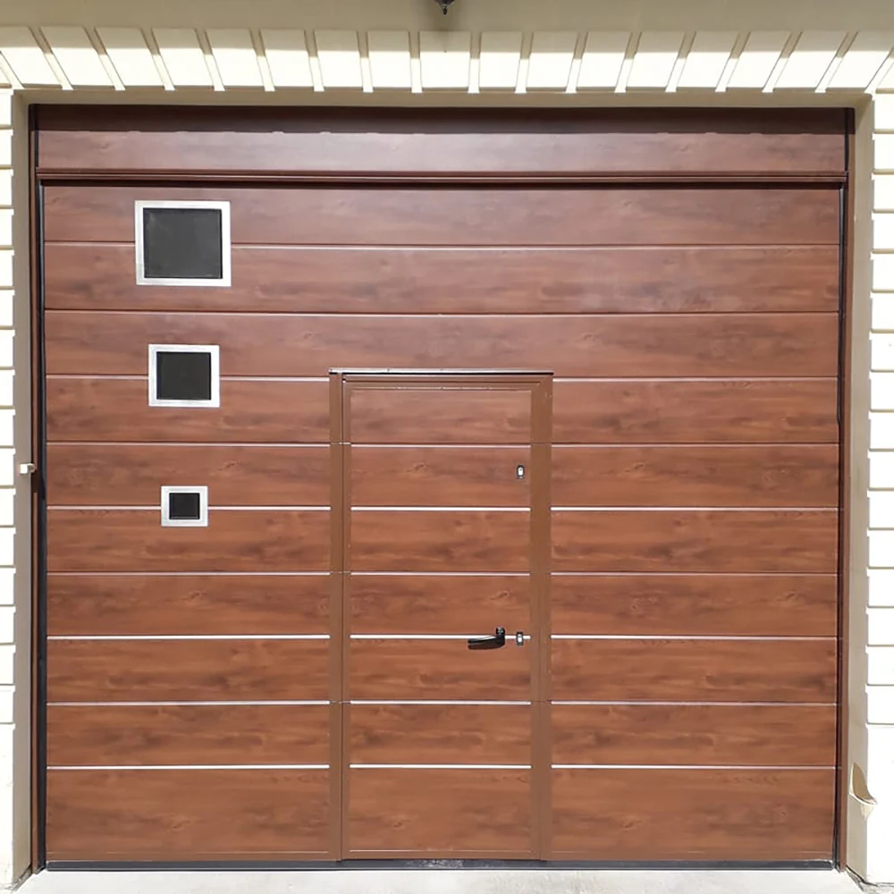 Used Sliding Sectional  Garage door with Pedestrian door customized