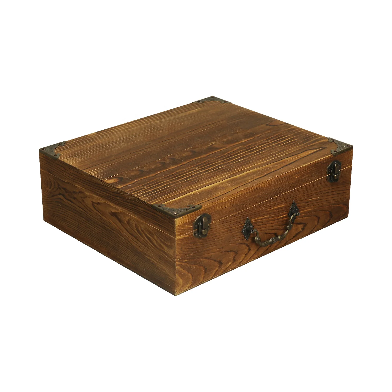 wooden portable storage box Factory personalised creative lockable wooden black storage box detachable