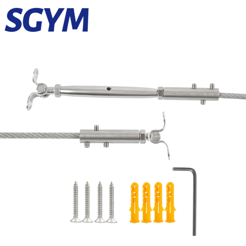 180  Adjustable Angle  Wire Rope Cable Railing Hardware Toggle Turnbuckle with Hexagon Grub Screw Bolts buckle for Deck Post