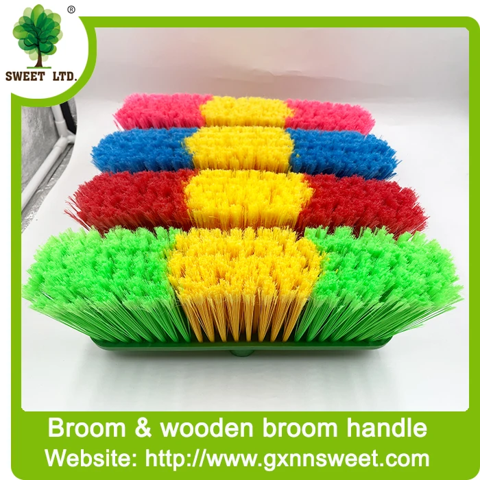 Sweet Manufacture Household Items PET Fiber Escoba Broom Brush with Wooden Stick PP Material Head Dustpan Mop for Home Cleaning