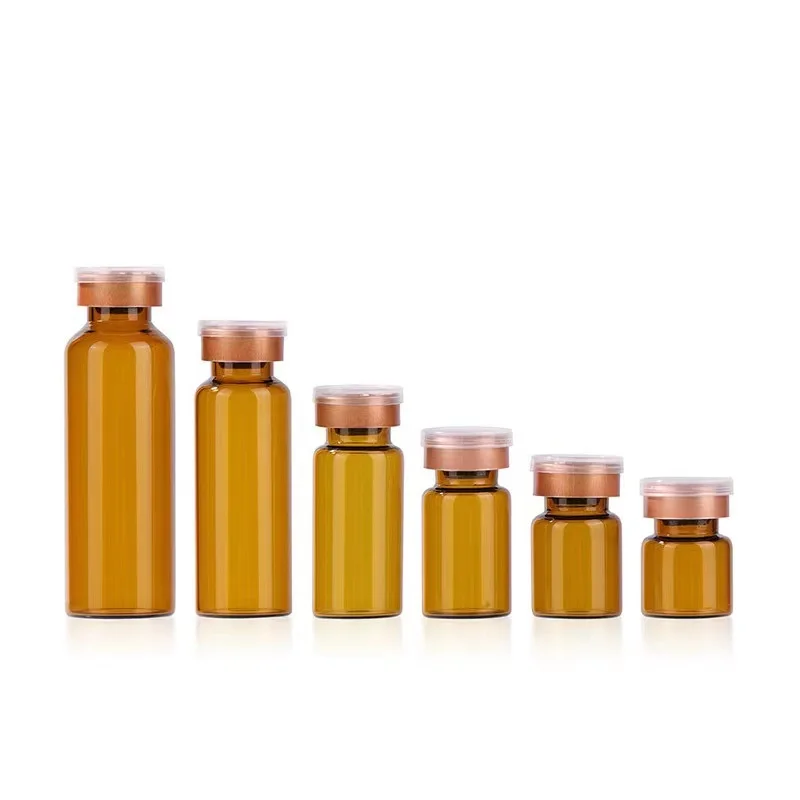 Empty Amber Clear Transparent Sterile 5ml 10ml 20ml Pharmaceutical Tubular Glass Vials With Rubber Stopper Flip Tear Caps