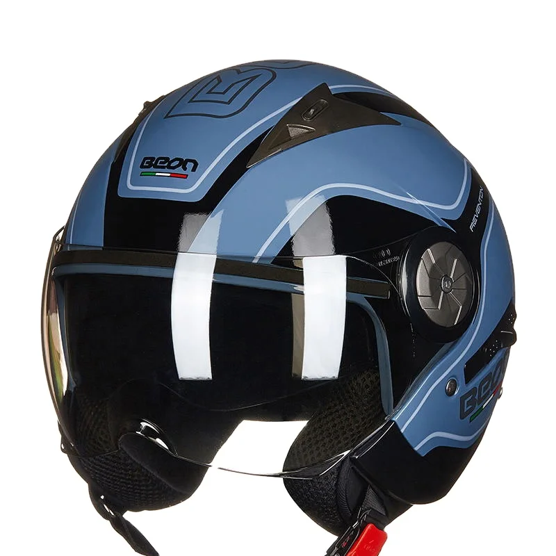BEON B-216 ece r2205 blue safety helmet american superman motorcycle helmet with double visors