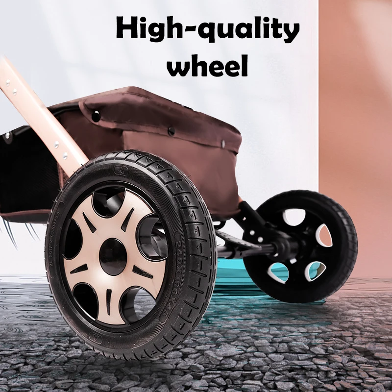 SeaMind Baby stroller seated folding suitable for all seasons with two-way push and four-wheel rubber suspension