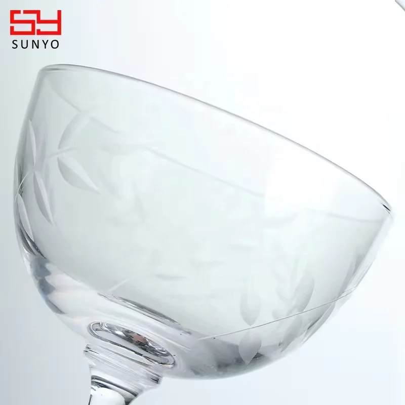 Wholesale Custom Personalized Calcium Free Glass Unique Branch Pattern Cocktail Glass Martini Glass