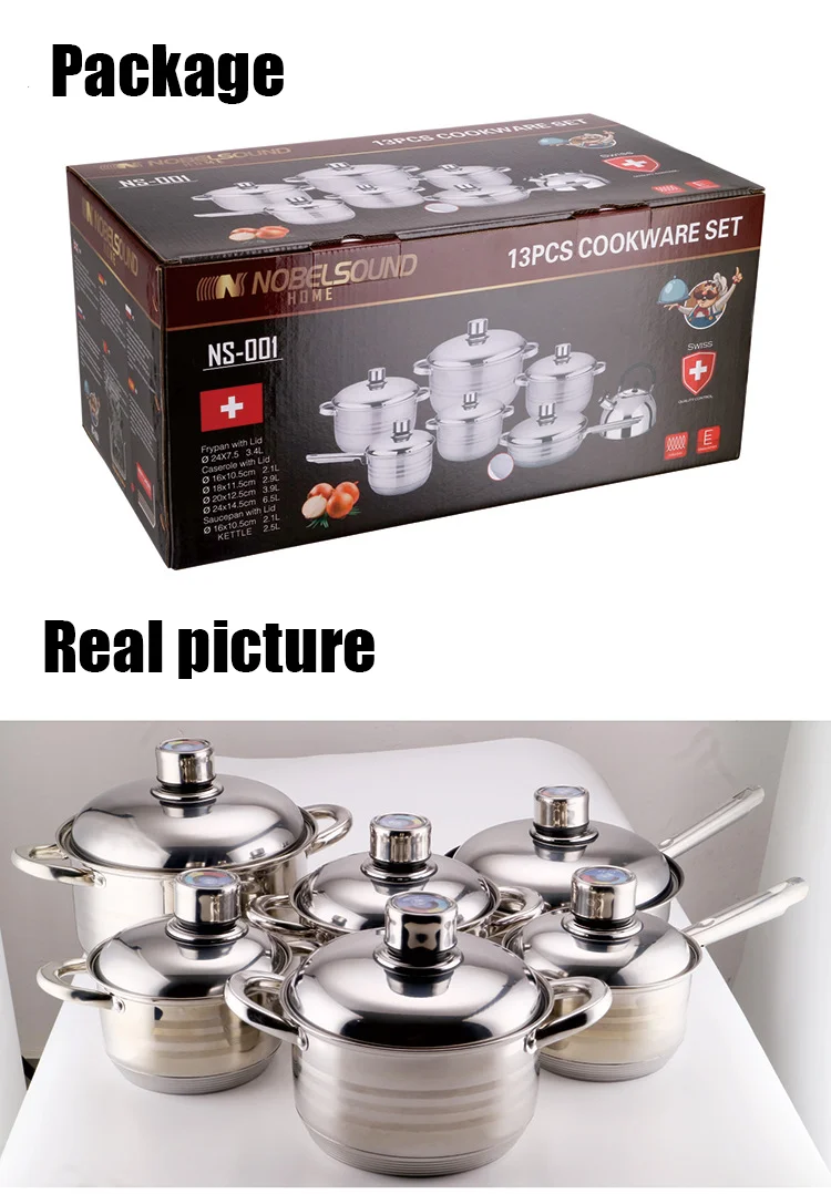 Kitchen pot stainless cooking set professional cooking pans kitchenware induction cooking set