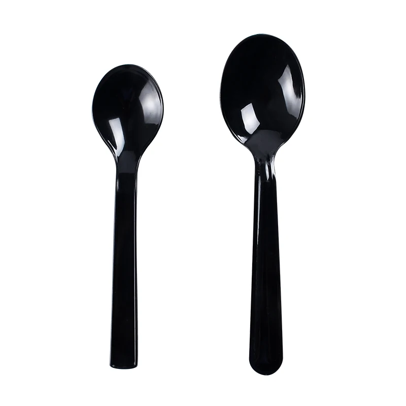 High Quality Disposable Wrapped Plastic Spoon Mini Dessert Frozen Yogurt Ice Cream Tasting Spoons