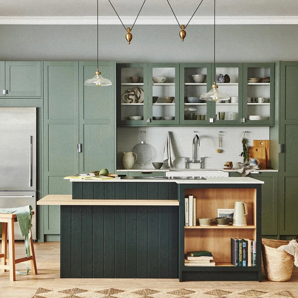Modern Rustic Kitchen Cabinets Solid Wood Kitchen Cabinet Supplier Cuisine Complete With High-End Quality