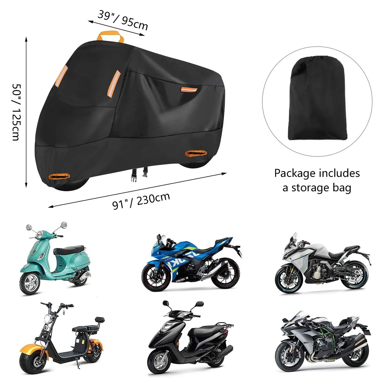 High Quality Waterproof Motorcycle Cover Can Lock Outdoor Motorcycle Cover