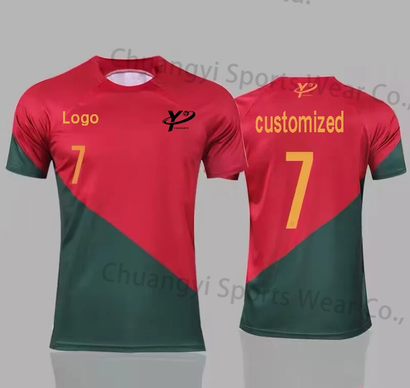 24-25 Unisex Quick-Drying Soccer Jersey Red White Custom Football Shirt Fans Players National Team Customized  Football Jersey
