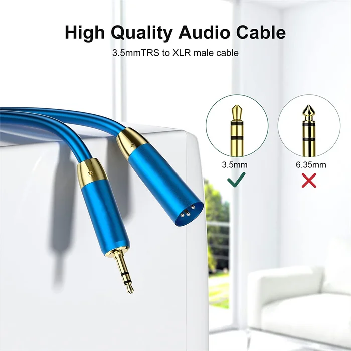 Hot Selling Products Mini Jack 3.5mm TRS Male To XLR Male Balanced Interconnect Audio Cable