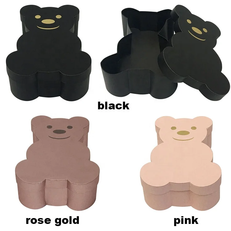 Bear Shaped Cardboard Gift Box with Lid Florist Gifts Packaging Box Flowers Arrangement Home Decor Wedding Party