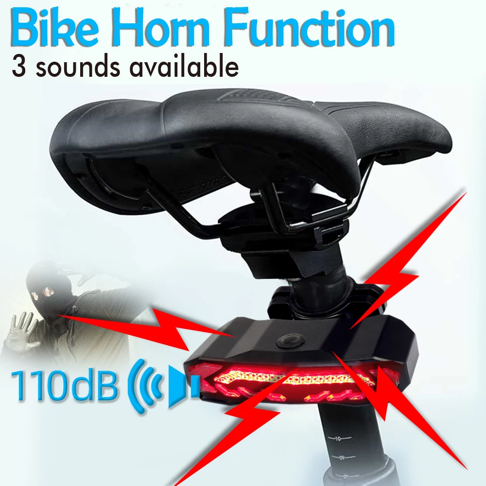 IP65 Waterproof USB Smart LED Rear Bike Light Set Safety Indicator Turn Signal Riding Lights Motorcycles Bicycles