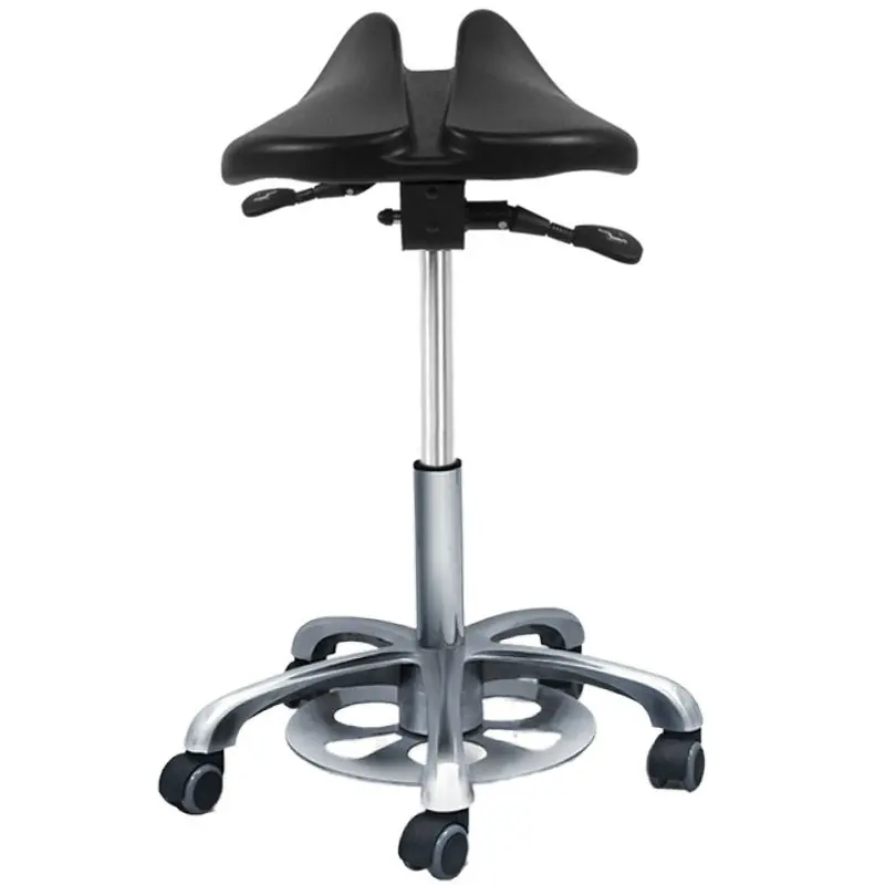 Lab Dental Operator PU Leather Dentist Ergonomic Saddle Stool For Dental Chair