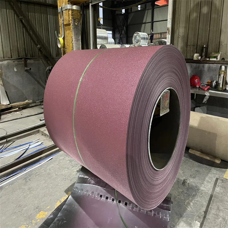 ODM/OEM Matt wrinkle ppgi coil prepainted galvanized steel coil RAL3005 Matt steel sheet