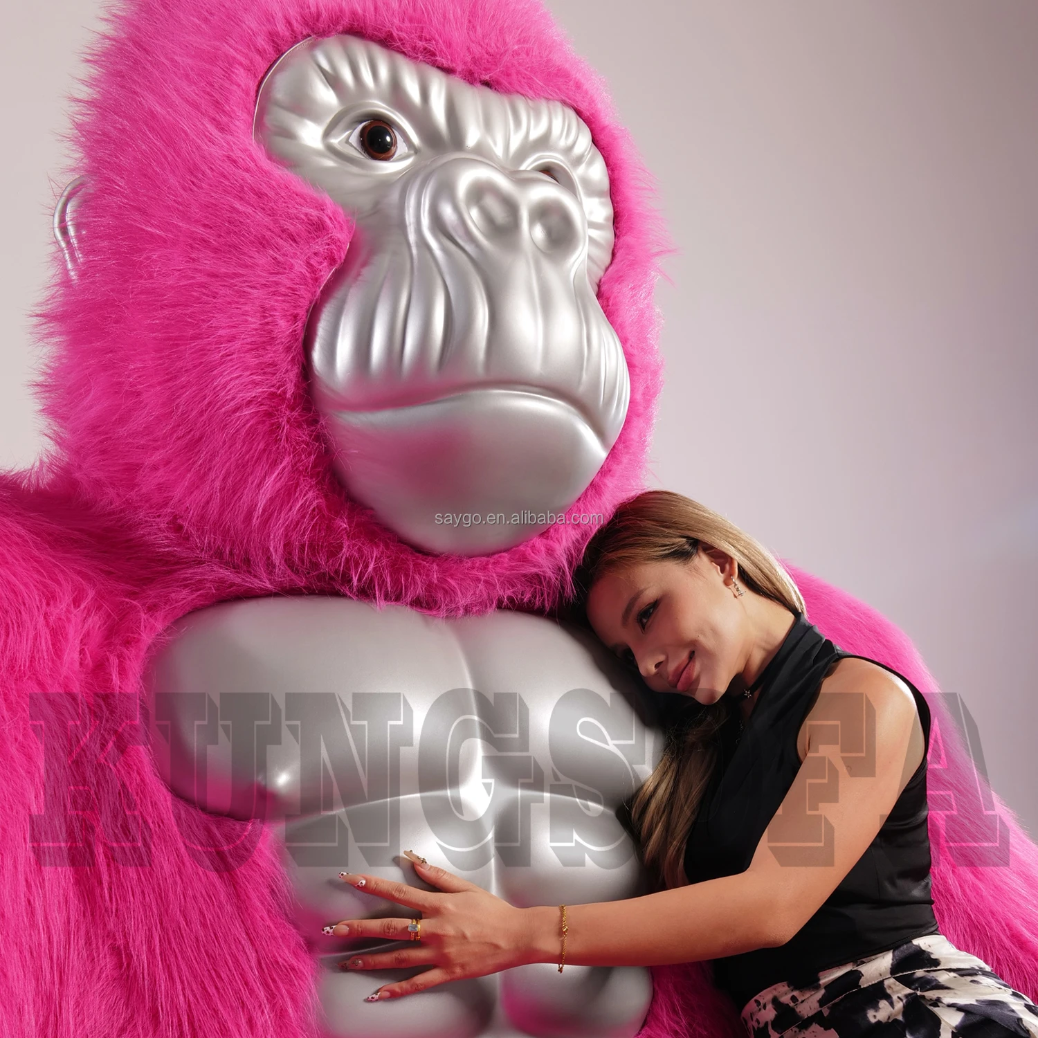 Factory New Item Large Decoration Inflatable Folding Monkey King Kong Chair Living Room Gorilla Sofa Gorilla Couch Bed