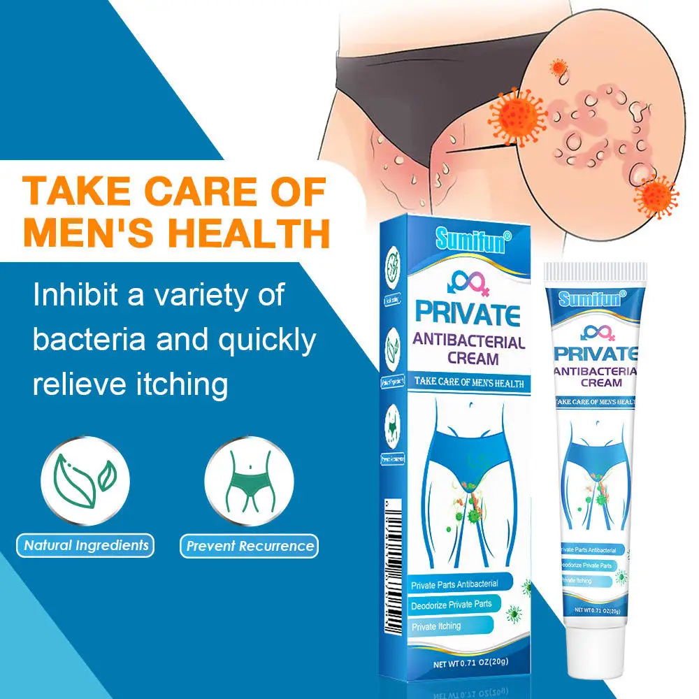 Sumifun Men Private Care Genital Warts Ointment Cream Itching Odor Fungal Infection Female Genital Care Bacteriostatic Ointment