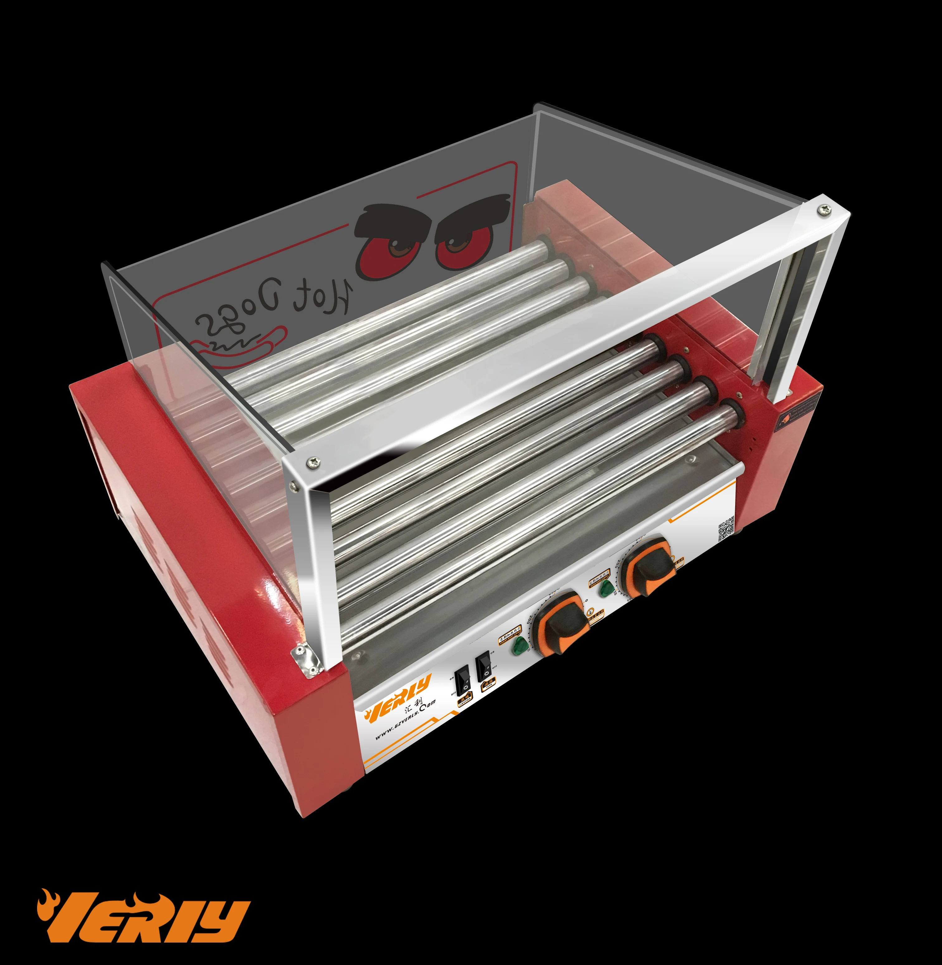 9 Rollers Hot Dog Grill with Glass Cover WY-009