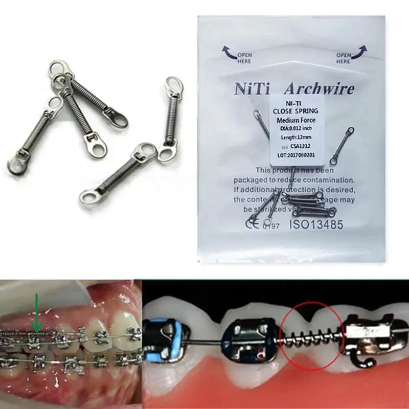 Orthodontic material oral coil arch springs 10pcs/pack multi size medium force orthodontic niti closed spring