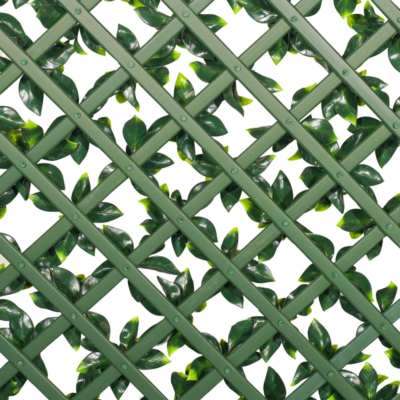 Wholesale Artificial Expandable Plastic Garden Decor Grass-Type Plant Fence with Fake Leaf Hedge Privacy Barrier