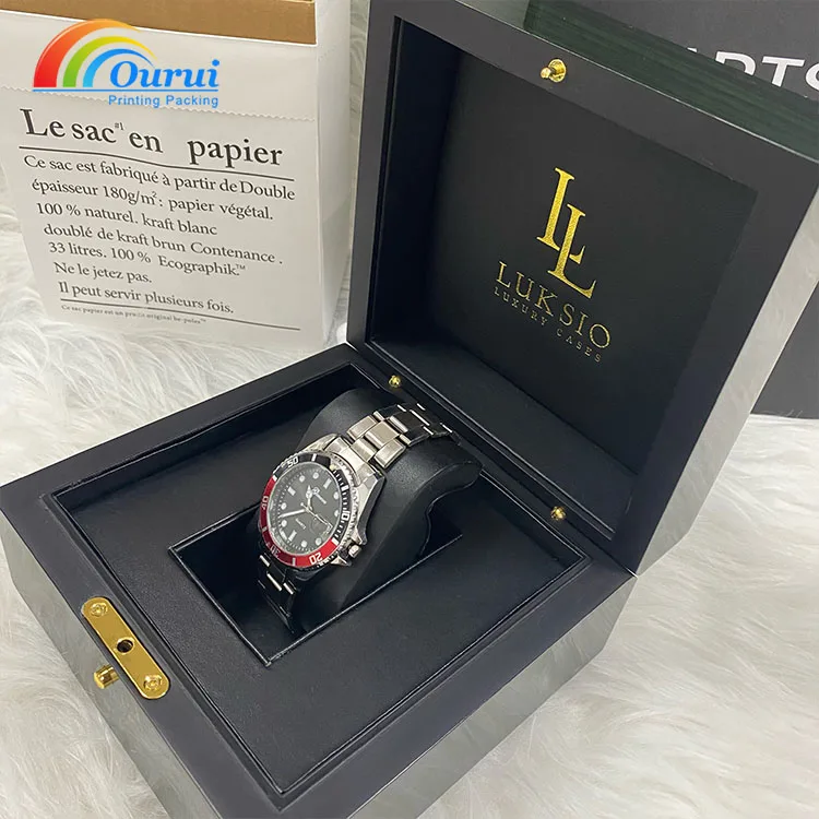 High-end Wooden Single Watch box Luxury Wood Packaging Gift Box Watch Organizer Case for men