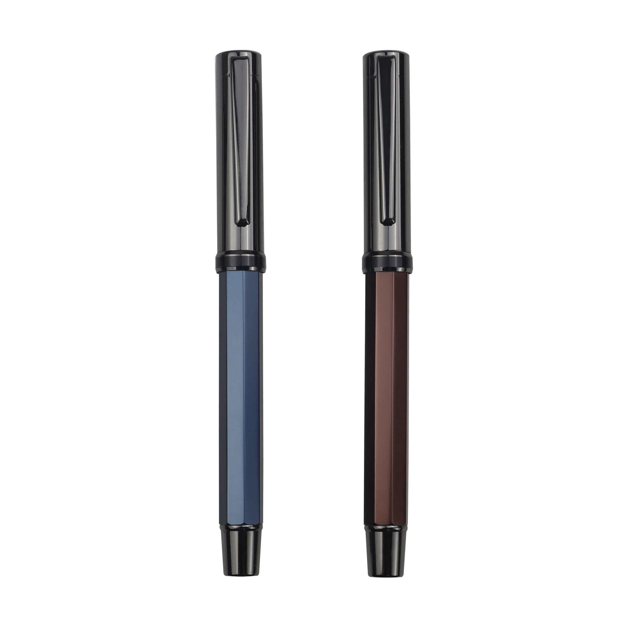 Promotional Hexagonal Design New Elegant Luxury Gift Printing Pen and Engraving Customize Logo Metal Roller Tip Pens