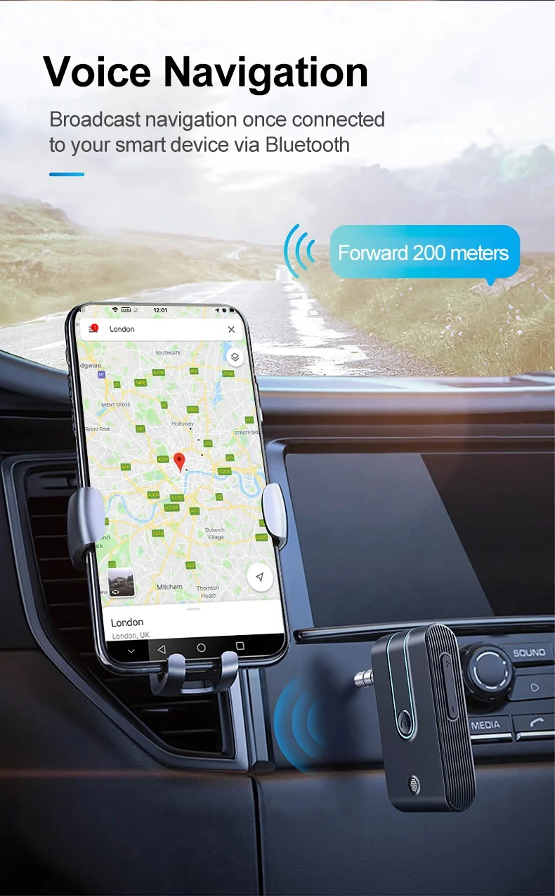 AGETUNR J28 3.5mm AUX bluetooth music receiver wireless handsfree kit V5.3 audio adapter mp3 player for car/earphone/speaker