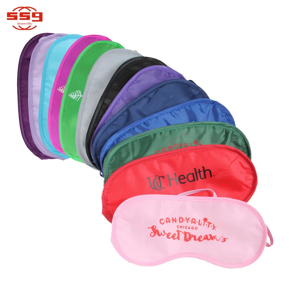 Promotional Custom Cheap High Quality Cool Polyester Silk Sleeping Eye Masks