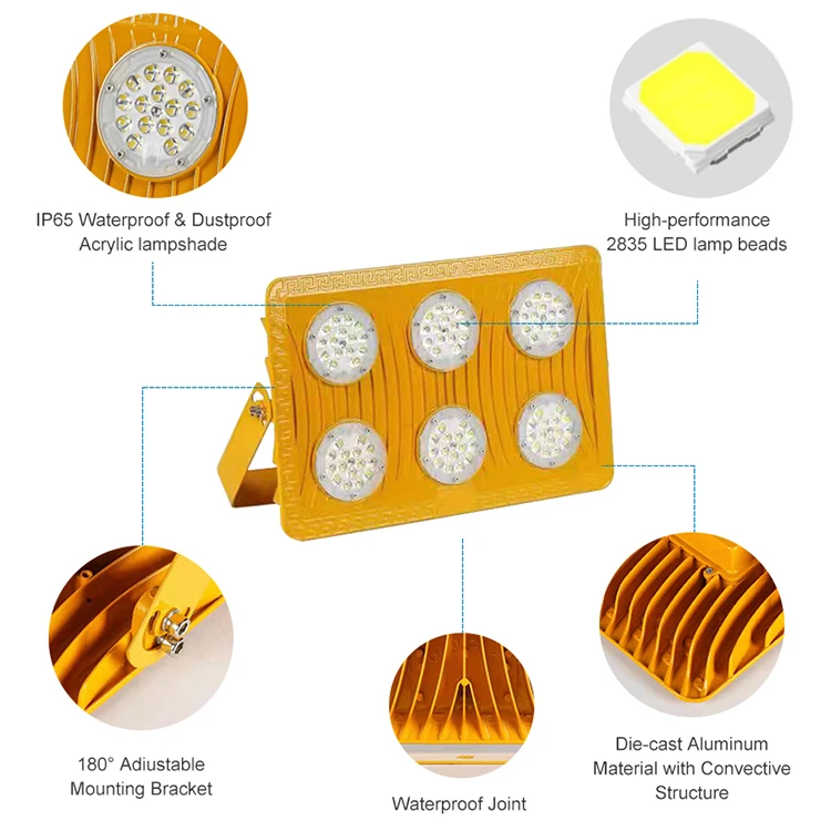 Outdoor Die Cast Aluminum IP65 Waterproof  50 100 200 300 400 500 600 Watt Customized Led Flood Light